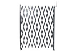 China Grey Steel Folding Security Gates For Business Metal Scissor Gate Unassembled supplier