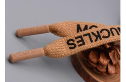China Garments 140cm Polyester flat Rope Printed With Matte Black Silicone Logo supplier