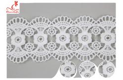 China DTM Embroidered Floral Guipure Water Soluble Lace Trim Pass SGS Certificate supplier