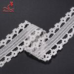 Stretch Border Water Soluble Lace Trim / White Lace Ribbon 4.5cm Width for sale