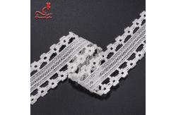 China Stretch Border Water Soluble Lace Trim / White Lace Ribbon 4.5cm Width supplier