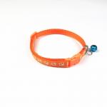 PP Small Dog Adjustable Collar Printed Foot Print With Bell Patch