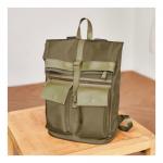 Anti Splashing Water Male Leather Backpack 36cm 43cm Military Green for sale