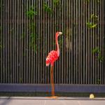 Outdoor Metal Flamingo Yard Decor Lawn Flamingo Metal Statue for sale