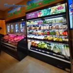2 - 8 ℃ Refrigerated Open Display Chiller Beverage Case Cabinet Freezer for sale