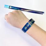 Customized Event Wristband For Adult Kids Shiny Bracelet Rainbow Laser Glitter Party Activity Event Wristband for sale