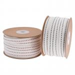 10mm*50y Cotton Stitched Edge Ribbon ISO9001 Custom Cotton Ribbon for sale