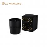 Custom Printing Black Scented Candle Box Cardbaord Candle Paper Packaging Boxes Gold Foil Stampling Lid and Base Gift Paper Box for sale