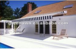China Retractable Full Cassette Electric Awning With Remote Control LED Light supplier