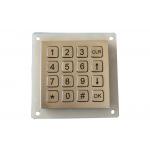 Compact Format Vandal Proof 16 Keys Metal Keypad With Dot Matrix for sale