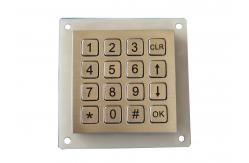 China Compact Format Vandal Proof 16 Keys Metal Keypad With Dot Matrix supplier