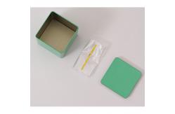 China Mini Square Recycled Metal Tea Container Mooncake Box Empty Cannaburst Tin supplier