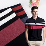 Environmentally Friendly Sweat-Absorbenty Elastic Striped Knit Fabric For Polo Shirt for sale