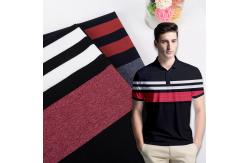 China Environmentally Friendly Sweat-Absorbenty Elastic Striped Knit Fabric For Polo Shirt supplier