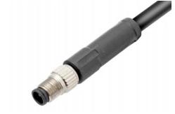China M5 Straight Male Overmolded Plug Connector 3\4pin Black 20A Solder IP67 supplier