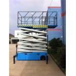 Yellow Color 500KG Electric Hydraulic Scissor Lift With Extendable Platform for sale