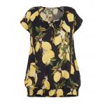 Ladies Lemon Printed Short Sleeve Summer Blouses With Elastic Hem All Size for sale
