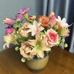 Simulated Flowers European Rose Lily Combination Bouquet Wedding Home Decoration Decoration Cross border Fake Flower Ornament for sale