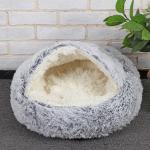 Semi Enclosed Thickened Clamshell Dog Bed Winter Warm Pet Plush Nest