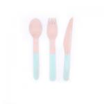 Biodegradable 160mm Dip Mint Dyed Disposbale Cutlery Set For Dinner Wedding for sale