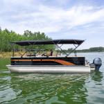 25ft Classic Elegance Pontoon Boat 10 people In Black Bronze & Gold Accents for sale