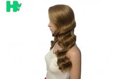 China Deep Wave Long Synthetic Wigs Dark Blonde Lustrous With Highlight supplier