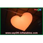 Orange / Red Led Inflatable Light Hanging Heart For Christmas Decoration for sale