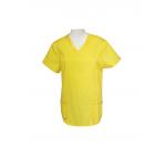 medical 65 35 Short Sleeve Button Up Scrub Top With Metal Loop for sale