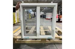 China American PVC Sliding Windows Custom Manufacturing Wood Texture Inside + White Outside Screen Windows supplier