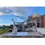 Contemporary Metal Sculpture Stainless Steel Artwork For Park Decoration for sale