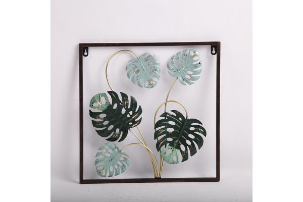 Square Iron Frame High Durability Handmade Home Decor Suitable Leaves