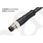 3/4/6/8A M8 Straight Male Overmolded Plug with IP67 Rating and Overmolded Plug Design for sale