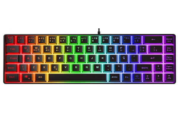 79-Key RGB Gaming Keyboard Customizable Keys Rainbow Backlit USB Plug-Play