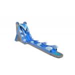 Large Waves Inflatable Water Slides With Long Pool Blue Color for sale