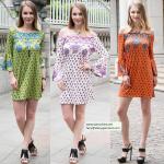 sexy printed flower short dress for women in long flounce sleeve with off the shoulder for sale