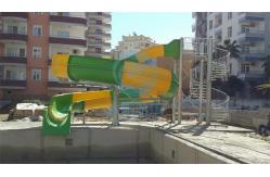 China 3 Meters High Open Body Slide, Green And Yellow Swimming Pool Slide supplier