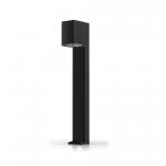 Black Square Solar Pathway Bollard Light Rustproof For Yard Patio for sale