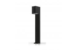 China Black Square Solar Pathway Bollard Light Rustproof For Yard Patio supplier