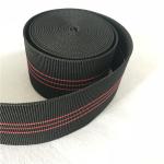 7cm width Sofa Elastic Webbing color black 50%-60% Elongation With red Lines for sale