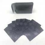 Black Foil Waterproof Plastic Poker Cards With Silver Foil Tuck Box