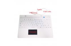 China IP68 Washable Cleanable Infectable Antimicrobial Medical Industrial Silicone Keyboard With Touchpad supplier