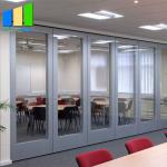 Wood Movable Partition Walls With Tempered Glass For Conference Room for sale