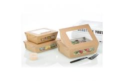 China Disposable Food Grade Rectangle 8oz Kraft Paper Bowls Salad Box supplier