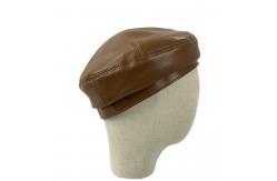 China Autumn And Winter Motorcycle Hat Cowhide Retro Navy Hat Flat Top Berets supplier