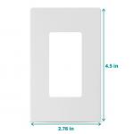 Rectangular Plastic 1 Gang Wall Plate Screwless Matte Finished for sale