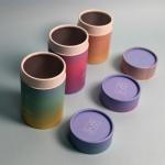 Empty Custom Color Cardboard Tube Gift Box With Metal Lid for sale