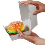 Eco-friendly Customized Hamburger Box With Biodegradable Corrugated Paper Packaging Box for sale