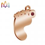 Anti Allergic Plating SS304 Baby Feet Charms 14x21MM for sale