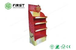 China 4-Shelves POP Up Paper Cardboard Floor Display Rack With Glossy Lamination supplier
