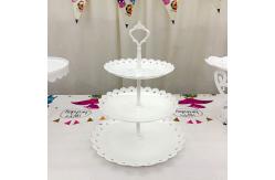 China Plastic White 2 3 Tier Cupcake Stand Fruit Plate Cakes For Wedding supplier